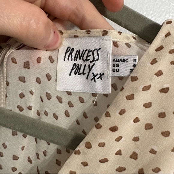 Princess Polly STRING OF LOVE ROMPER BEIGE | Spring Summer| Long Sleeve | Size 4 - Picture 6 of 6